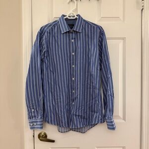 Bugatchi Blue Multi-Stripe Dress Shirt